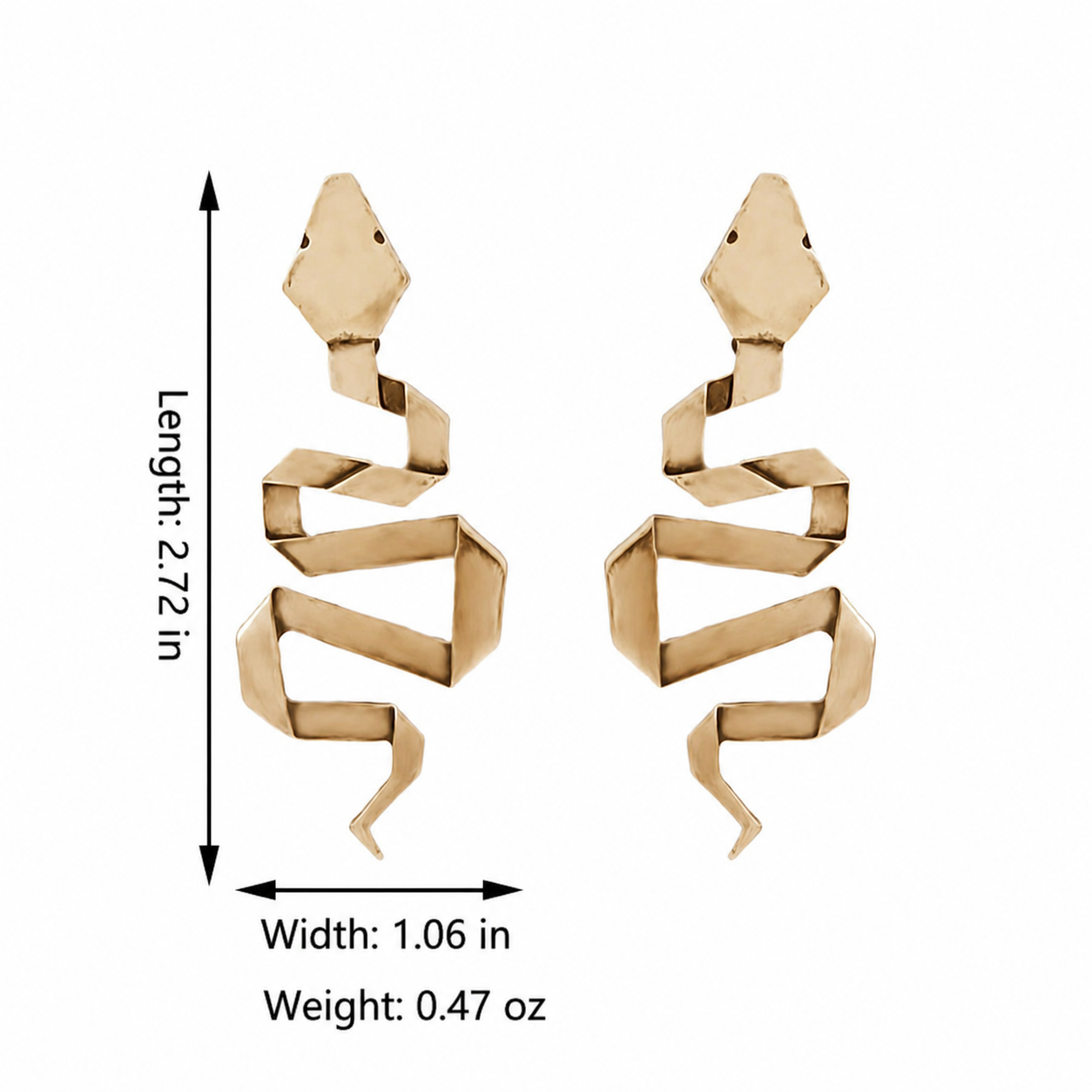 Modern Geometric Snake Earrings and Necklace - Image 6