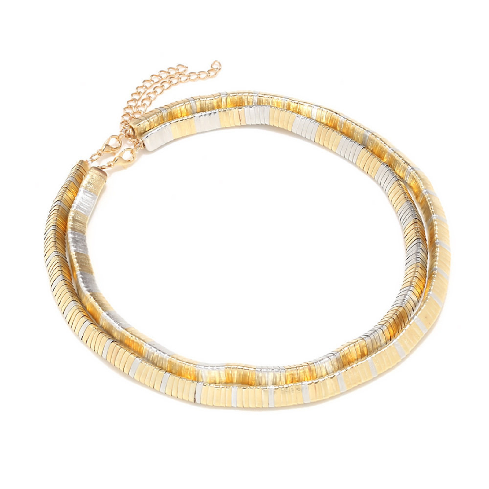 Mixed-Tone Layered Fish-Scale Necklace - Image 4