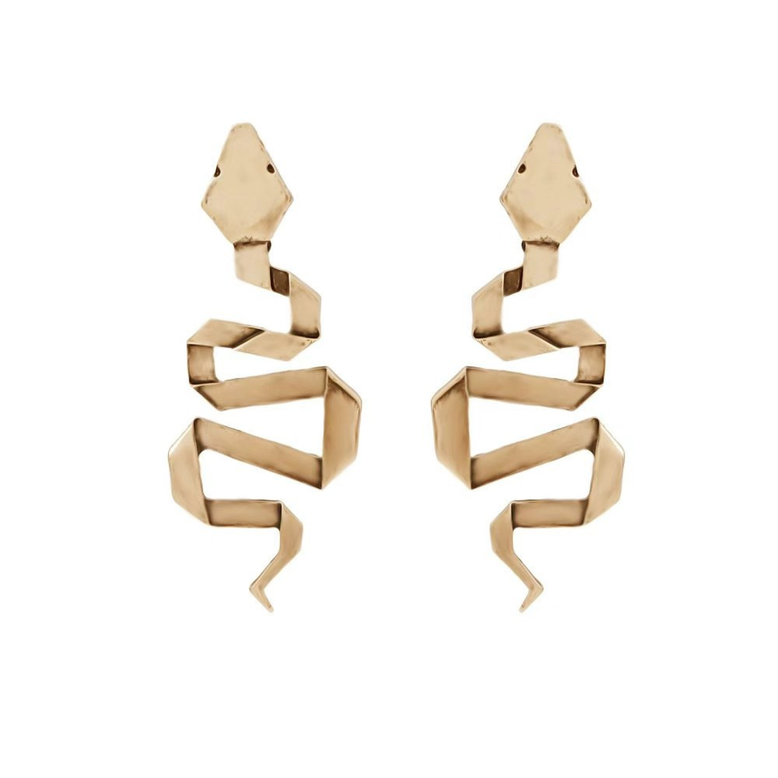 Modern Geometric Snake Earrings and Necklace - Image 5