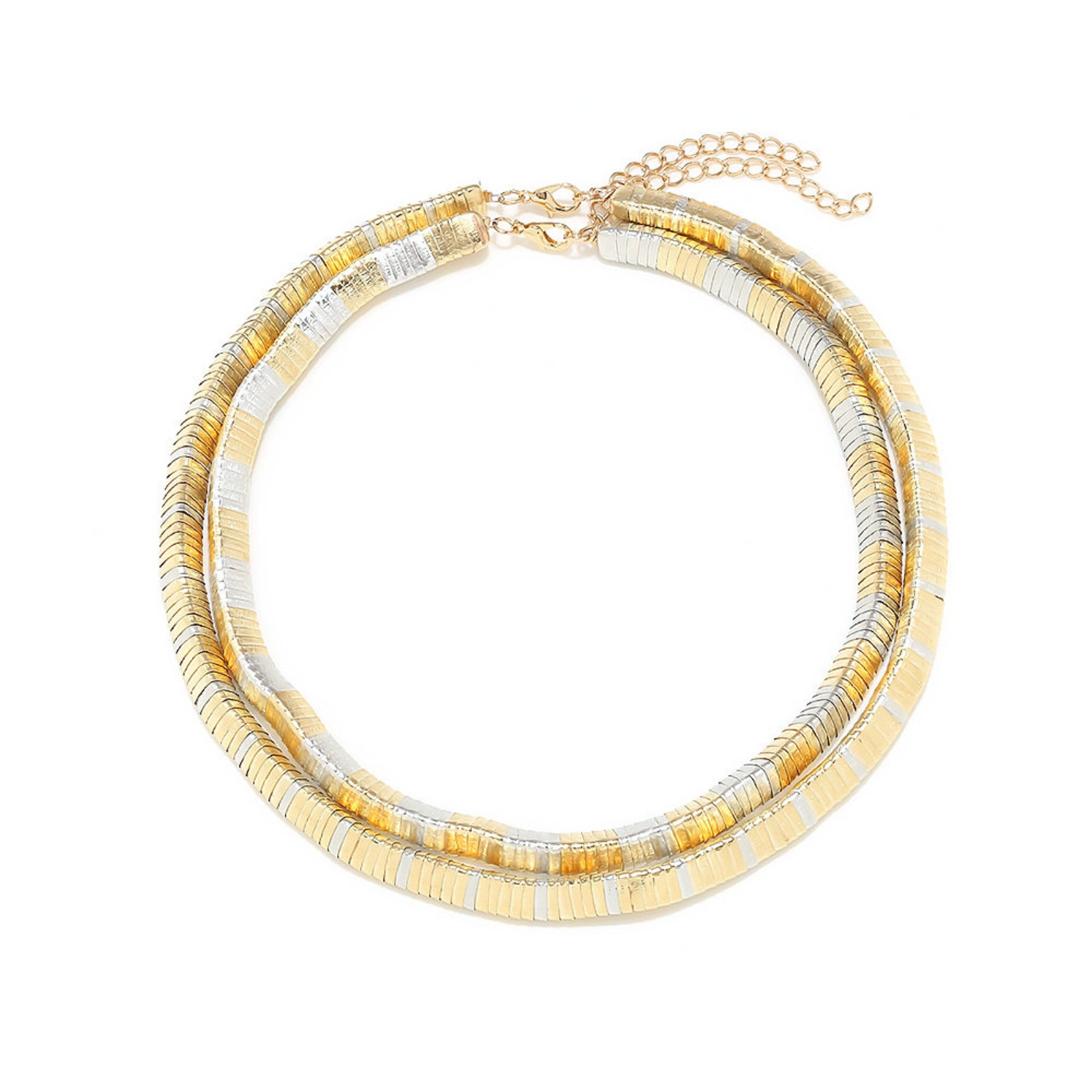 Mixed-Tone Layered Fish-Scale Necklace - Image 5