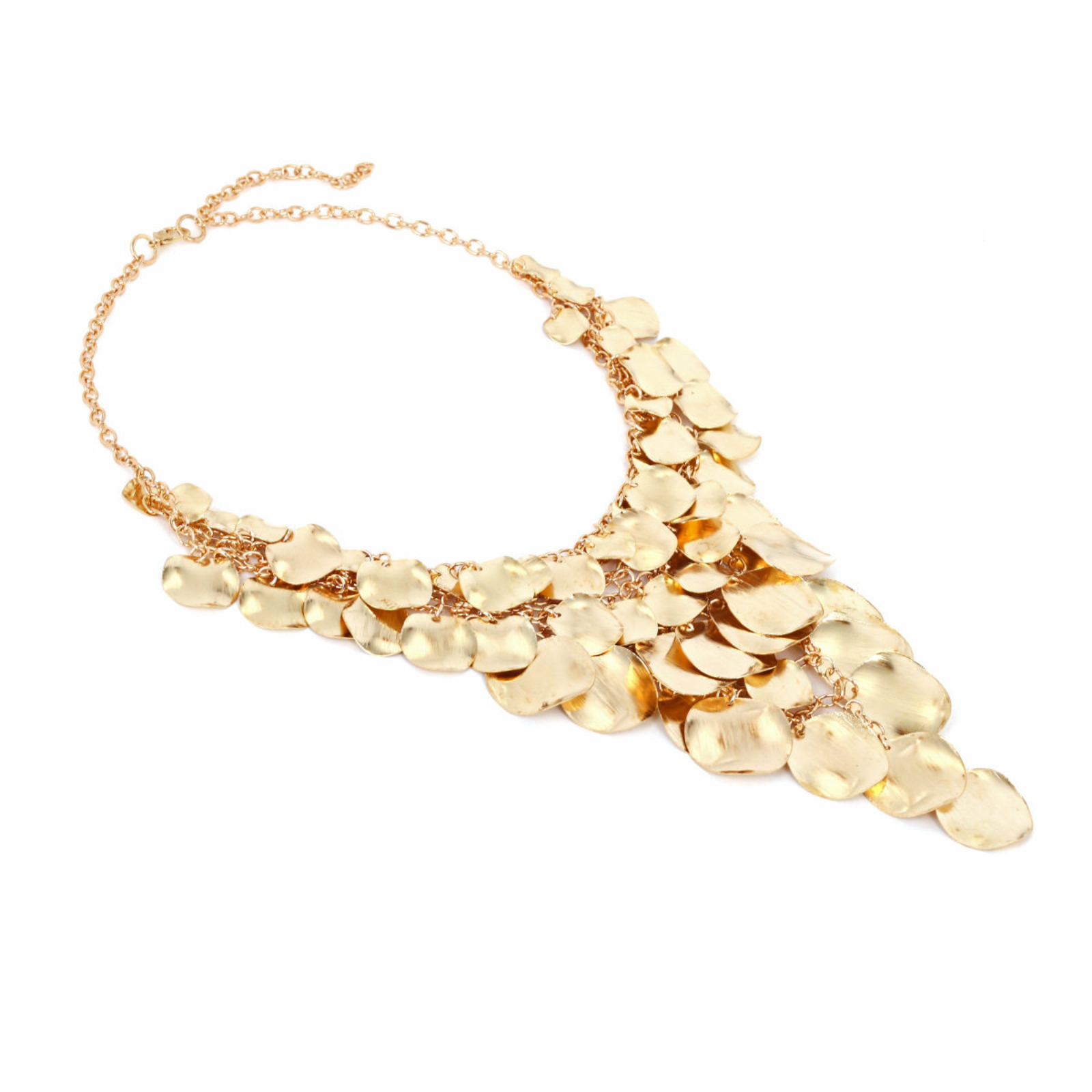 Gold-Tone Cascade Disc Statement Necklace - Image 5