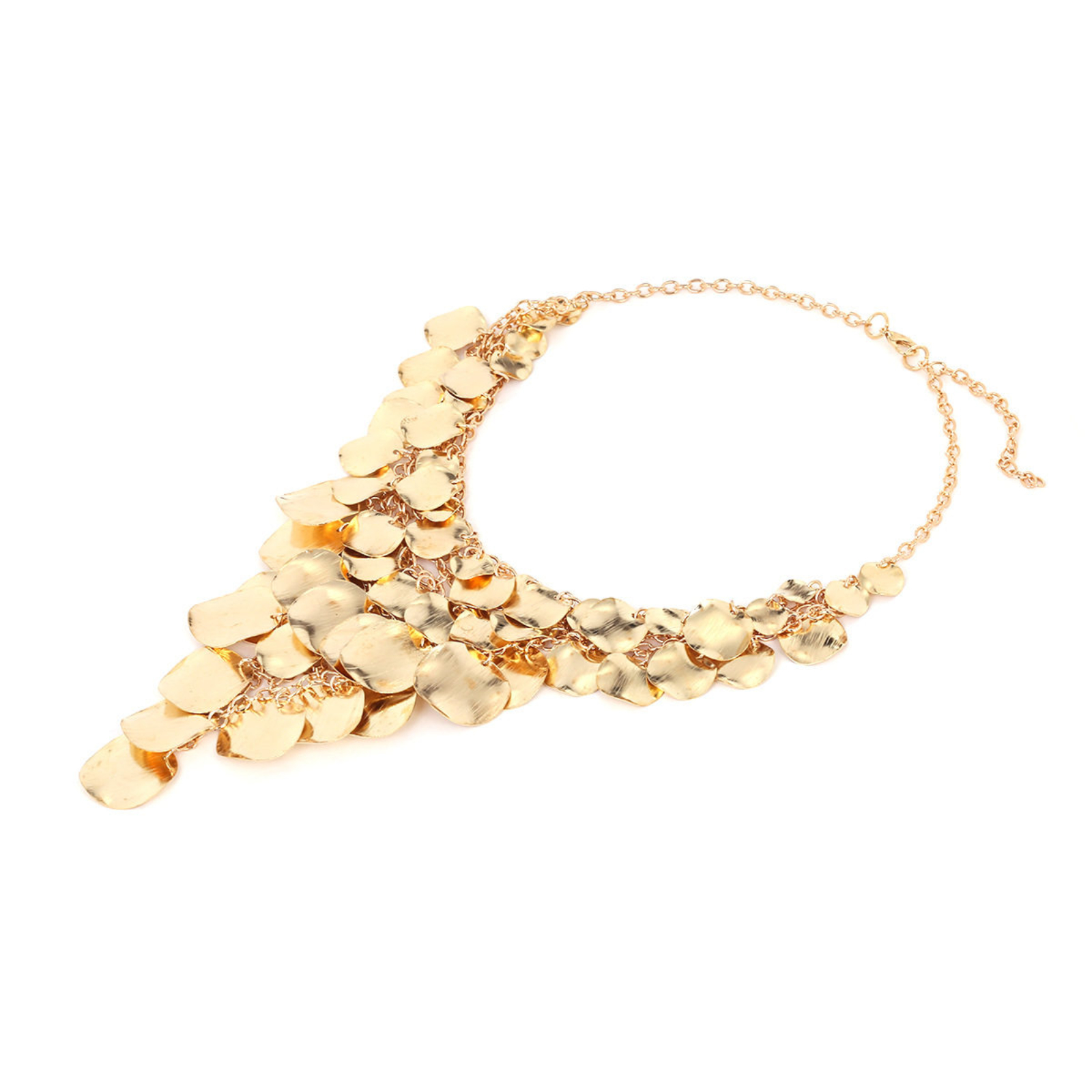 Gold-Tone Cascade Disc Statement Necklace - Image 4