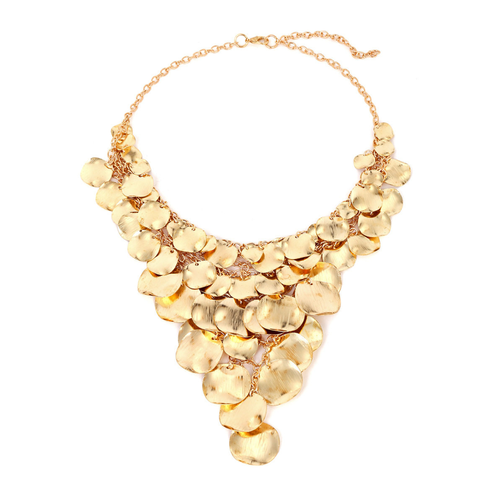Gold-Tone Cascade Disc Statement Necklace